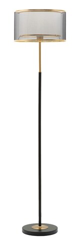 Lampadar Levels, Mauro Ferretti, Ø35 x 153 cm, 1 x E27, 40W, fier/textil, negru/auriu
