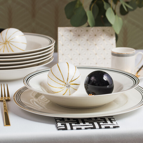 Serviciu de masa 18 piese, Art Deco, Ambition, portelan, multicolor