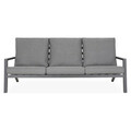 Canapea 3 locuri pentru exterior Lazy, 205x98x79 cm, aluminiu, antracit/gri