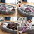 Perna de podea pentru relaxare Human Dog Bed XXL, InnovaGoods, 190 x 140 x 25 cm, poliester, gri