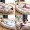 Perna de podea pentru relaxare Human Dog Bed XXL, InnovaGoods, 190 x 140 x 25 cm, poliester, bej