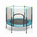 Trambulina copii cu plasa de siguranta Kidine, InnovaGoods, max 80kg, Ø140 x 120 cm, albastru/negru