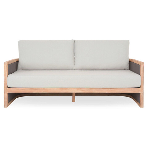 Canapea 2 locuri pentru gradina Elba, 183x85x61 cm, lemn de teak, natur/gri