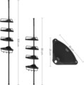 Etajera pentru baie si dus cu inaltime reglabila Songmics Shower Caddy, 35 x 25 x 85-305 cm, tija telescopica, otel/pp, negru
