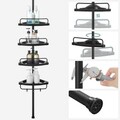Etajera pentru baie si dus cu inaltime reglabila Songmics Shower Caddy, 35 x 25 x 85-305 cm, tija telescopica, otel/pp, negru