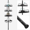 Etajera pentru baie si dus cu inaltime reglabila Songmics Shower Caddy, 35 x 25 x 85-305 cm, tija telescopica, otel/pp, negru
