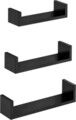 Set 3 rafturi de perete Songmics Modern, 40 x 10 x 9 cm, PAL, negru