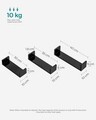 Set 3 rafturi de perete Songmics Modern, 40 x 10 x 9 cm, PAL, negru