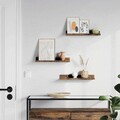 Set 3 rafturi de perete Vasagle Modern, 38 x 10 x 5 cm, PAL, maro rustic