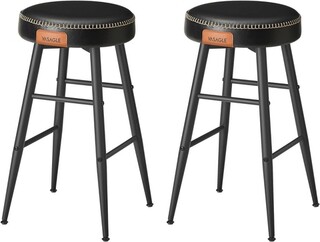 Negru, 2 scaune de bar H63 cm