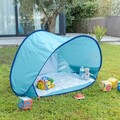 Cort de plaja cu piscina pentru copii Tenfun, InnovaGoods, cu protectie UV UPF 50+, 81 x 72 x 110 cm, albastru