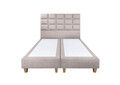 Pat matrimonial, Stockholm, Cubic E, 140x200 cm, saltea tip Pocket, topper memory, Taupe