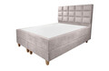 Pat matrimonial, Stockholm, Cubic E, 140x200 cm, saltea tip Pocket, topper memory, Taupe