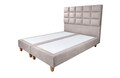 Pat matrimonial, Stockholm, Cubic E, 140x200 cm, saltea tip Pocket, topper memory, Taupe