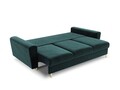 Canapea extensibila 3 locuri, Moghan, Micadoni Home, GL, 235x100x88 cm, catifea, albastru petrol