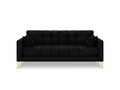 Canapea 2 locuri, Mamaia, Micadoni Home, GL, 152x92x75 cm, catifea, negru
