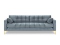 Canapea 4 locuri, Mamaia, Micadoni Home, GL, 217x92x75 cm, catifea, albastru deschis