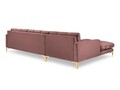 Coltar stanga 5 locuri, Mamaia, Micadoni Home, GL, 293x185x75 cm, catifea, roz