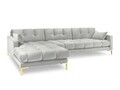 Coltar stanga 5 locuri, Mamaia, Micadoni Home, GL, 293x185x75 cm, catifea, argintiu
