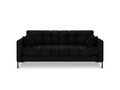 Canapea 3 locuri, Mamaia, Micadoni Home, BL, 177x92x75 cm, catifea, negru