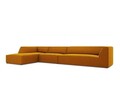 Coltar stanga 5 locuri, Ruby, Micadoni Home, BL, 366x180x69 cm, catifea, galben