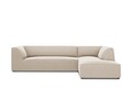 Coltar dreapta 4 locuri, Ruby, Micadoni Home, BL, 273x180x69 cm, catifea, bej