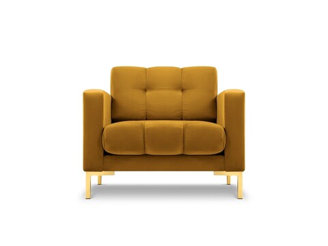 Fotoliu, Mamaia, Micadoni Home, GL, 87x92x75 cm, catifea, galben