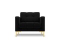 Fotoliu, Mamaia, Micadoni Home, GL, 87x92x75 cm, catifea, negru