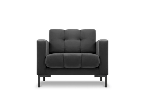 Fotoliu, Mamaia, Micadoni Home, BL, 87x92x75 cm, catifea, gri inchis