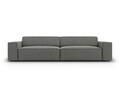 Canapea 4 locuri, Jodie, Micadoni Home, BL, 244x102x70 cm, catifea, gri deschis