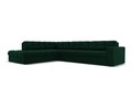 Coltar stanga 5 locuri, Justin, Micadoni Home, BL, 236x199x72 cm, catifea, verde bottle