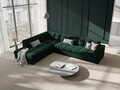 Coltar stanga 5 locuri, Justin, Micadoni Home, BL, 236x199x72 cm, catifea, verde bottle