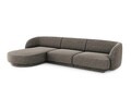 Coltar stanga 4 locuri, Miley, Micadoni Home, BL, 259x155x74 cm, poliester chenille, gri