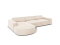 Coltar stanga 4 locuri, Jodie, Micadoni Home, BL, forma rotunjita, 284x166x70 cm, catifea, bej deschis