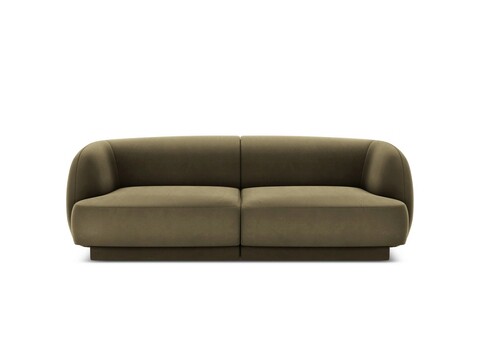 Canapea 2 locuri, Miley, Micadoni Home, BL, 184x85x74 cm, catifea, verde