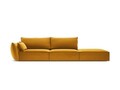 Canapea 4 locuri cotiera dreapta, Kaelle, Micadoni Home, BL, 264x110x85 cm, catifea, galben