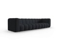 Canapea 5 locuri, Lupine, Micadoni Home, BL, 318x87x70 cm, poliester chenille, negru