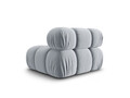 Modul canapea 1 loc fara cotiere, Bellis, Micadoni Home, BL, 94x94x70 cm, catifea, albastru deschis
