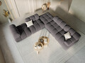 Modul canapea 1 loc fara cotiere, Bellis, Micadoni Home, BL, 94x94x70 cm, catifea, gri inchis