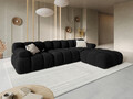 Canapea modulara 3 locuri, Bellis, Micadoni Home, BL, 282x94x70 cm, catifea, negru