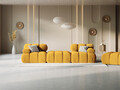 Canapea modulara 3 locuri, Bellis, Micadoni Home, BL, 188x188x70 cm, catifea, galben