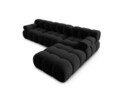 Canapea modulara 4 locuri, Bellis, Micadoni Home, BL, 282x188x70 cm, catifea, negru