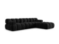 Canapea modulara 4 locuri, Bellis, Micadoni Home, BL, 282x188x70 cm, catifea, negru
