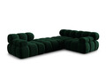 Canapea modulara 4 locuri, Bellis, Micadoni Home, BL, 282x188x70 cm, catifea, verde bottle