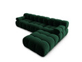 Canapea modulara 4 locuri, Bellis, Micadoni Home, BL, 282x188x70 cm, catifea, verde bottle