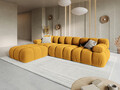 Canapea modulara 4 locuri, Bellis, Micadoni Home, BL, 282x188x70 cm, catifea, galben