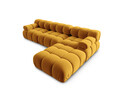 Canapea modulara 4 locuri, Bellis, Micadoni Home, BL, 282x188x70 cm, catifea, galben
