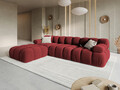 Canapea modulara 4 locuri, Bellis, Micadoni Home, BL, 282x188x70 cm, catifea, rosu inchis