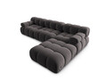 Canapea modulara 4 locuri, Bellis, Micadoni Home, BL, 282x188x70 cm, catifea, gri inchis