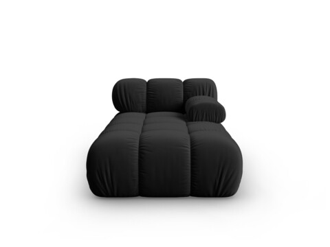 Sezlong living dreapta 1 loc, Bellis, Micadoni Home, BL, 155x94x70 cm, catifea, negru